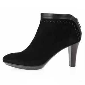 Aquatalia by Marvin K Riley Suede & Leather Whipstitch High Heel Booties
